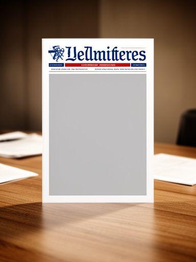 Fresh newspaper front page displayed as a digital cover on a wooden newsroom desk